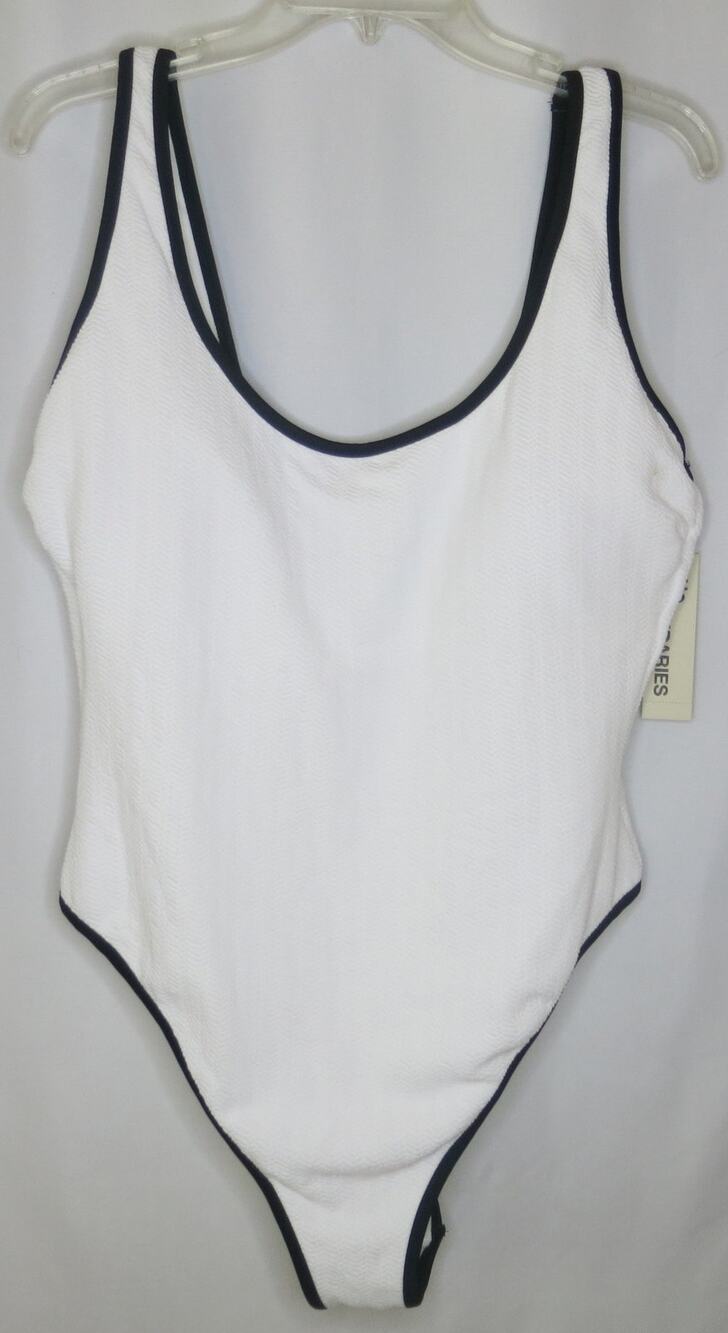 No Boundaries *NWT* Swimsuit Size XXL Cheeky High Leg One Piece White Plus